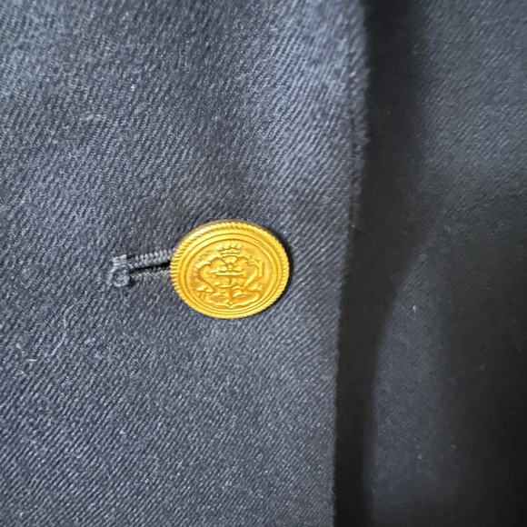Vintage Talbots Navy Wool Blazer Sz 8 Gold Button Single Breasted Nautical USA - Picture 4 of 8